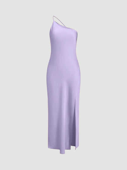 Abito Elegante Donna in Satin Scollo Schiena Scoperta