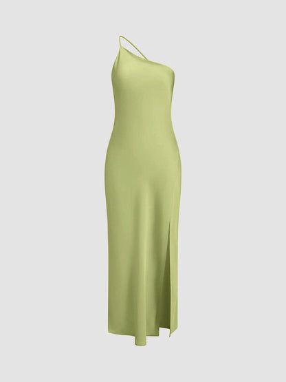 Abito Elegante Donna in Satin Scollo Schiena Scoperta