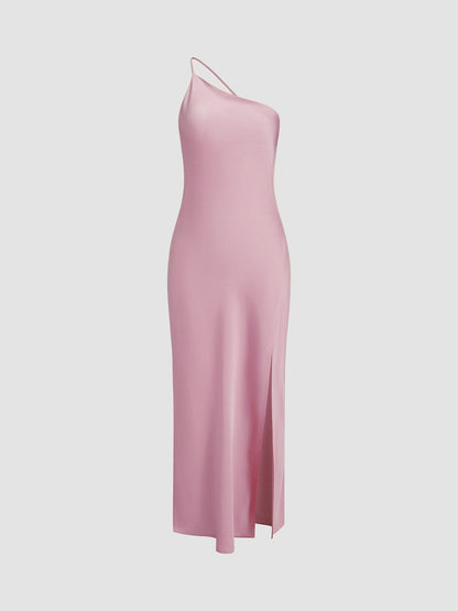 Abito Elegante Donna in Satin Scollo Schiena Scoperta