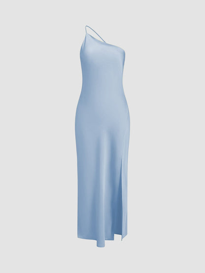 Abito Elegante Donna in Satin Scollo Schiena Scoperta