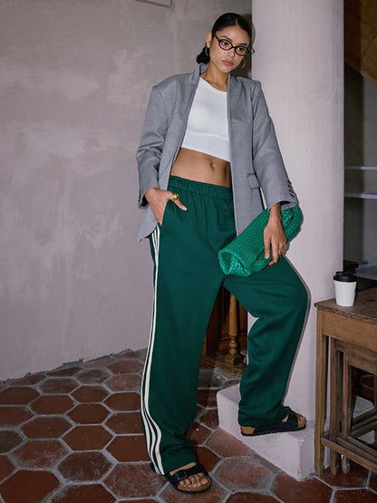 Pantaloni Donna Vita Alta Linea Dritta