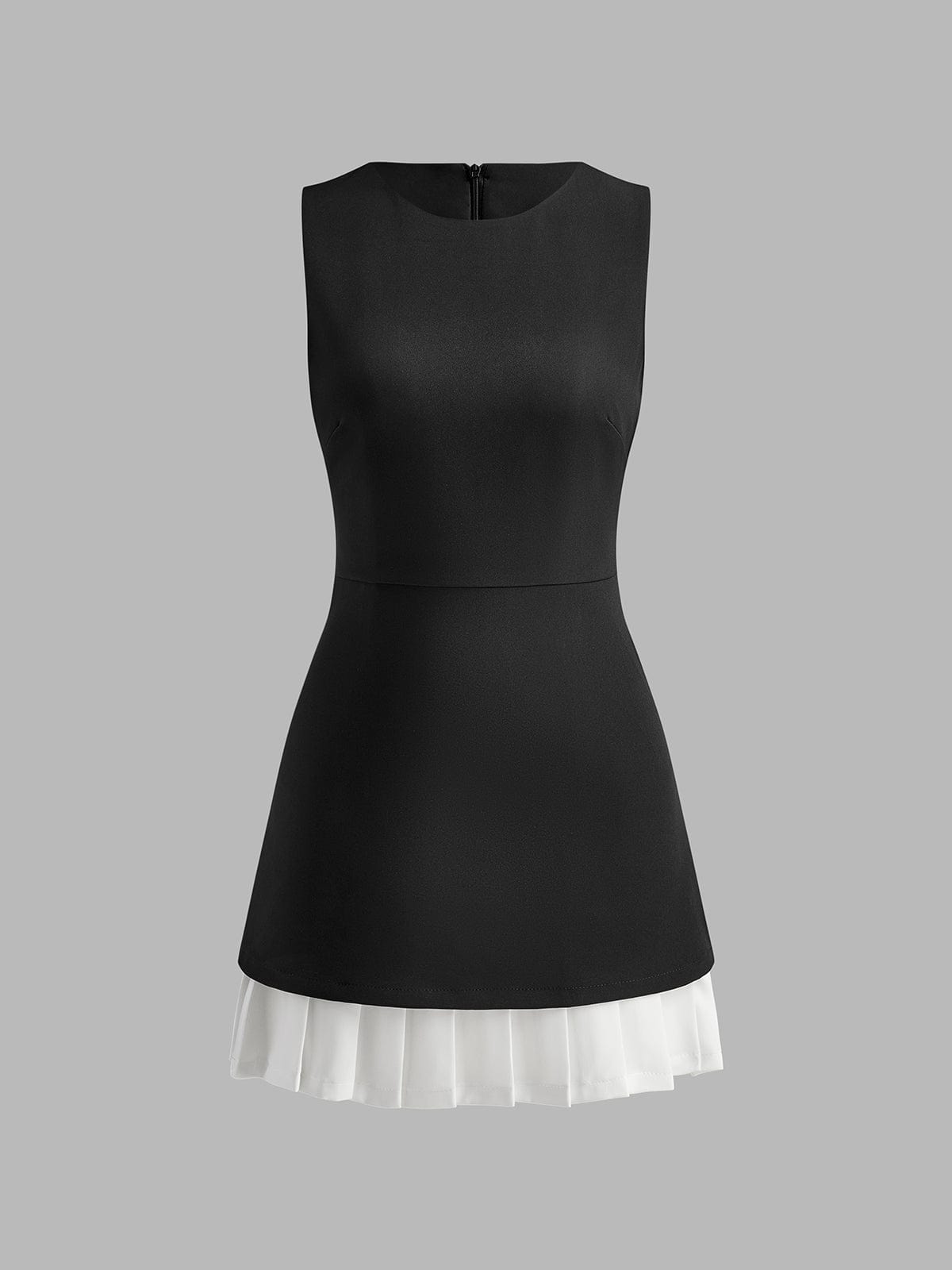 Abito Midi Donna Smanicato con Plissé Elegante