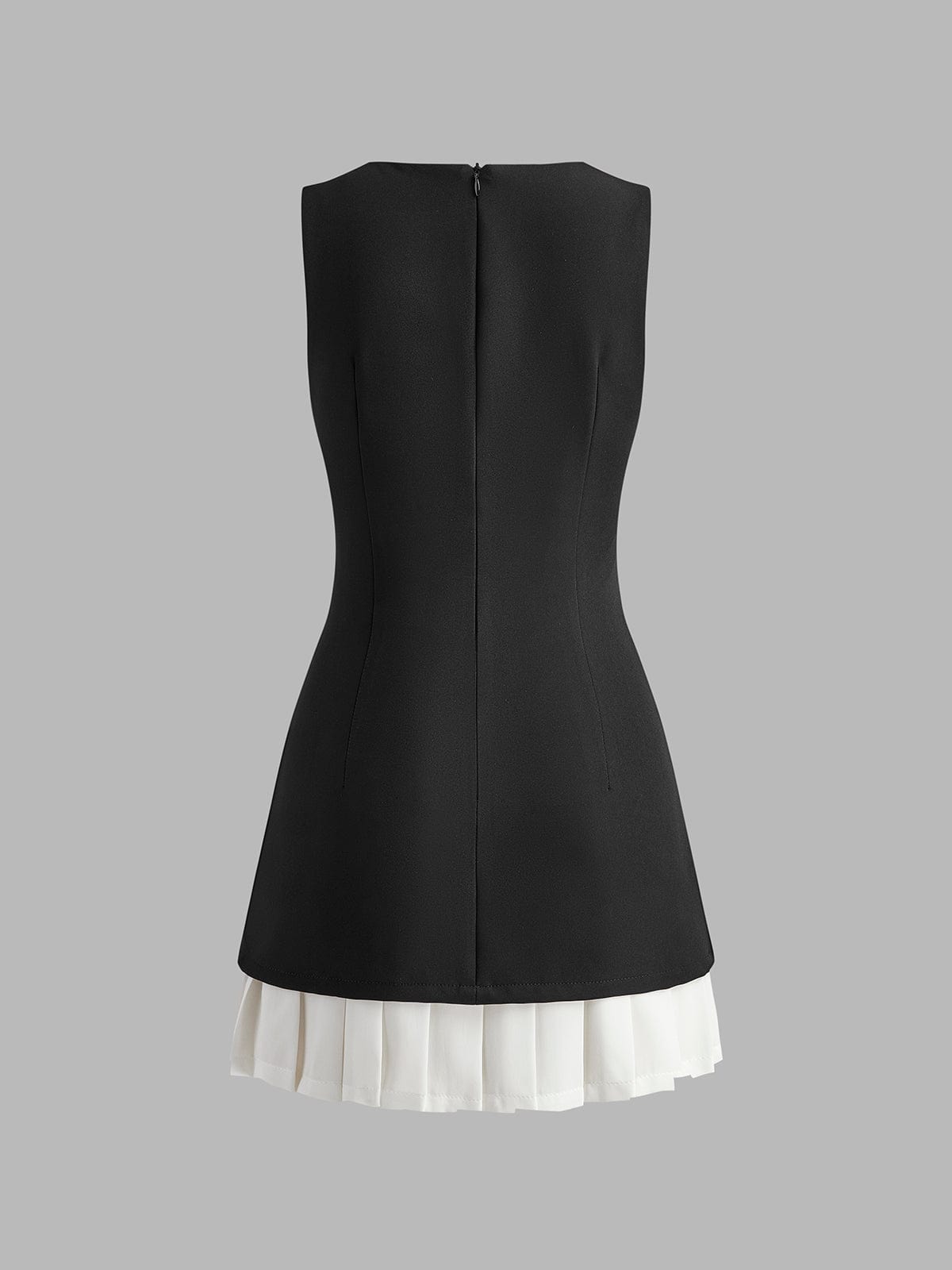 Abito Midi Donna Smanicato con Plissé Elegante