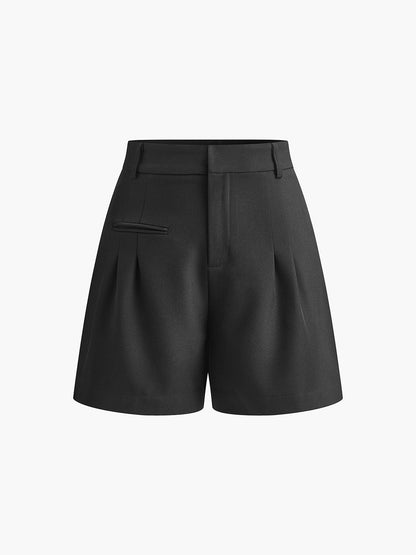 Shorts Donna Vita Alta Gamba Dritta Orlo Sulla Anche