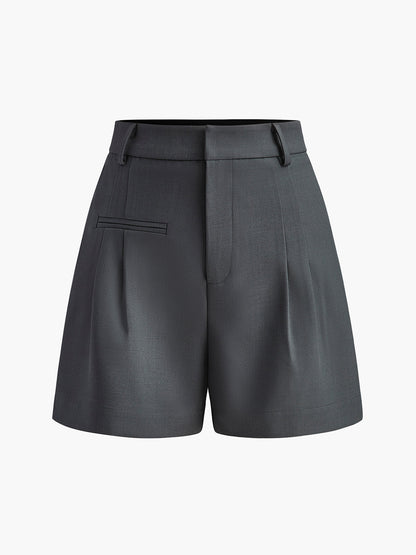 Shorts Donna Vita Alta Gamba Dritta Orlo Sulla Anche