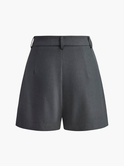 Shorts Donna Vita Alta Gamba Dritta Orlo Sulla Anche