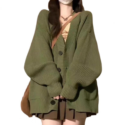 Cardigan Donna Casual Cotone Maglia Morbida