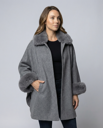 Cappotto Donna in Ecopelliccia Stile Cape - Brentozzi