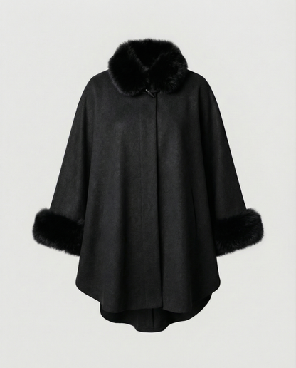 Cappotto Donna in Ecopelliccia Stile Cape