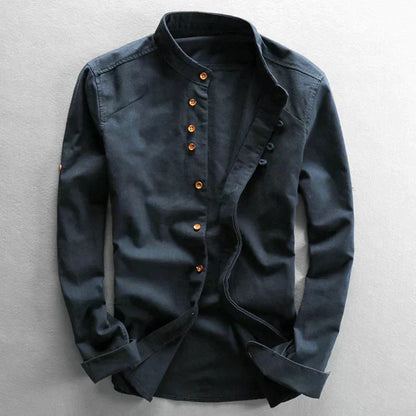 Camicia Uomo Elegante Colletto alla Coreana