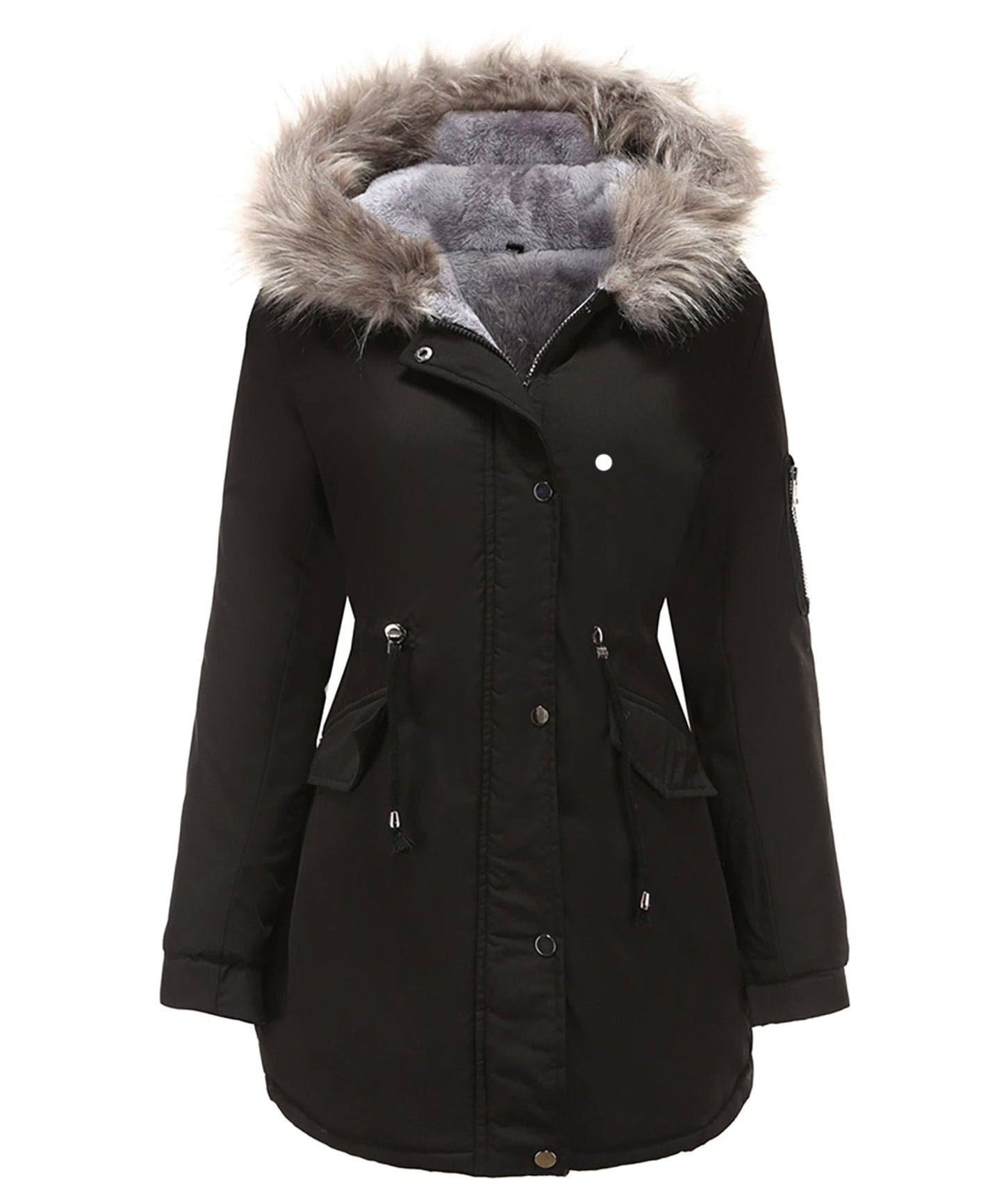Giacca Invernale Imbottita Donna con Cappuccio e Coulisse - Brentozzi