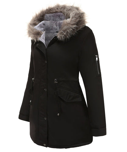 Giacca Invernale Imbottita Donna con Cappuccio e Coulisse