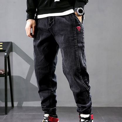 Jeans Baggy Uomo Denim con Coulisse