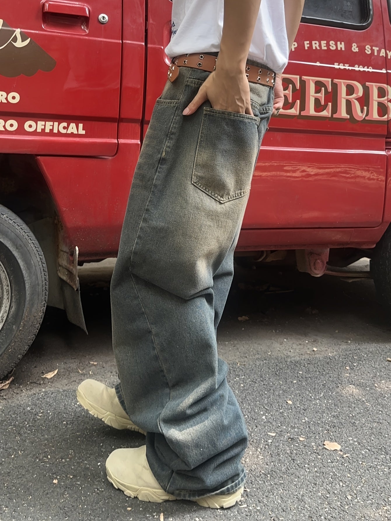 Jeans Uomo Baggy Vestibilità Larga Comoda