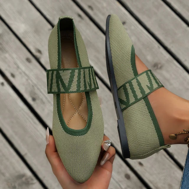 Ballerine a punta da donna in comoda pelle PU 4