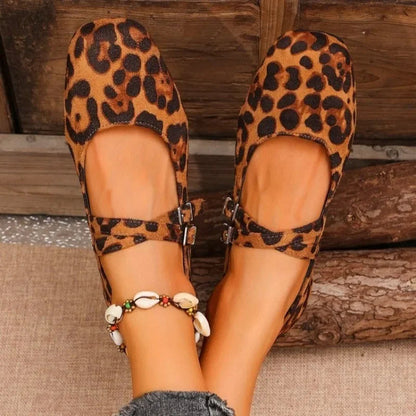Ballerine comode da donna con cinturino con fibbia in materiale sintetico 5