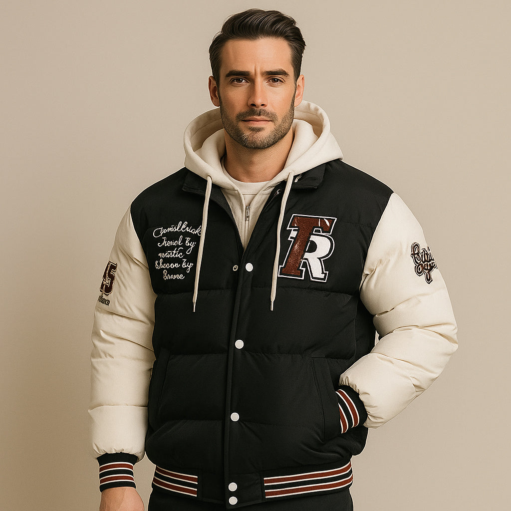 Giacca Bomber Uomo Imbottita con Cappuccio Invernale Puffer - Brentozzi