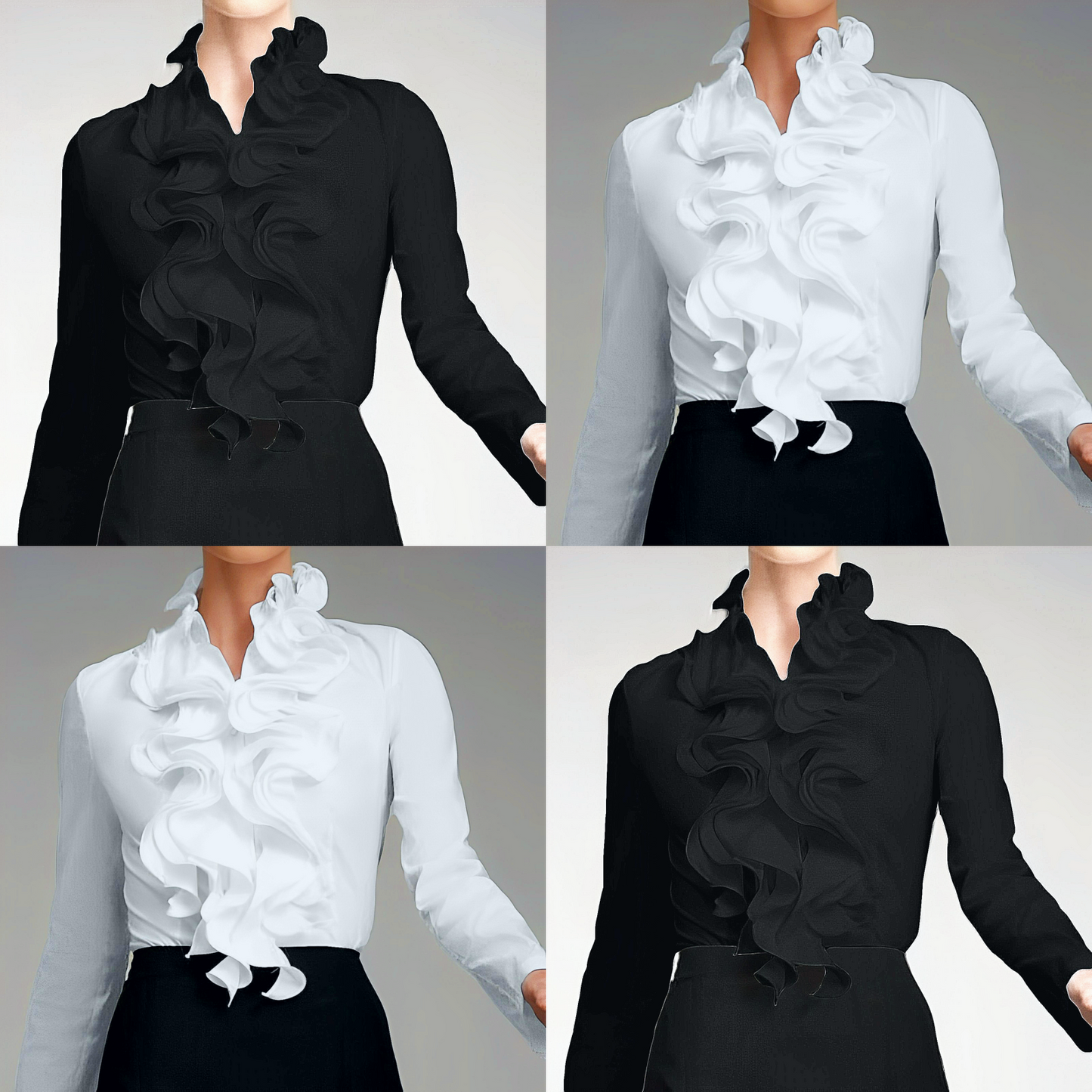 Blusa Donna con Volants Svasata