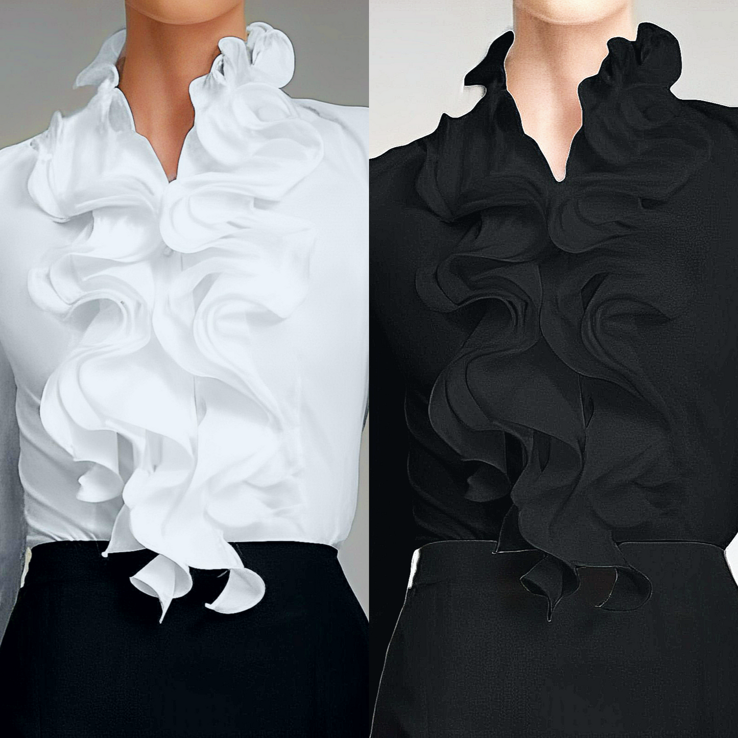 Blusa Donna con Volants Svasata