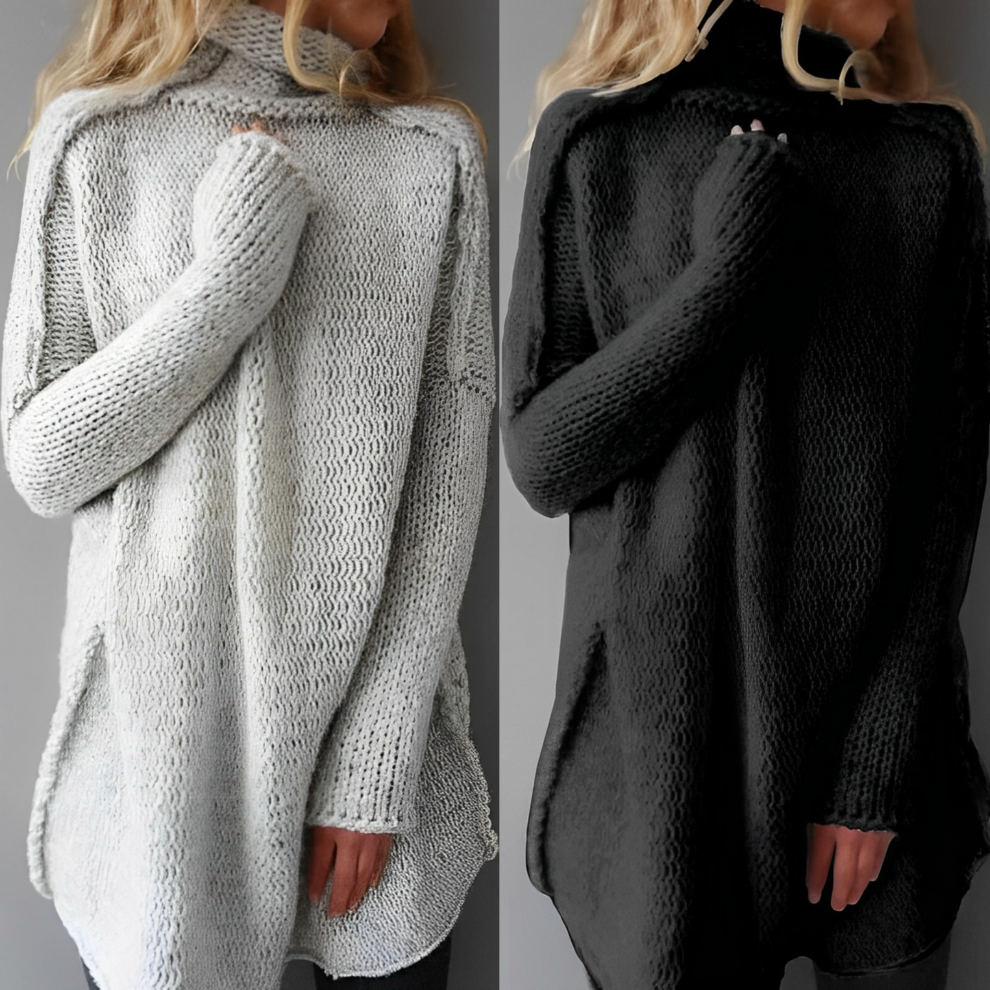 Maglione Donna Oversize in Maglia Caldo Girocollo Invernale - Brentozzi