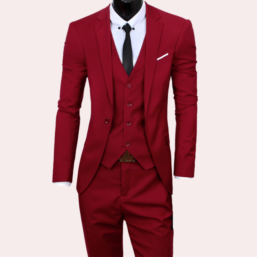 Completo Uomo Tre Pezzi in Tessuto Slim Fit