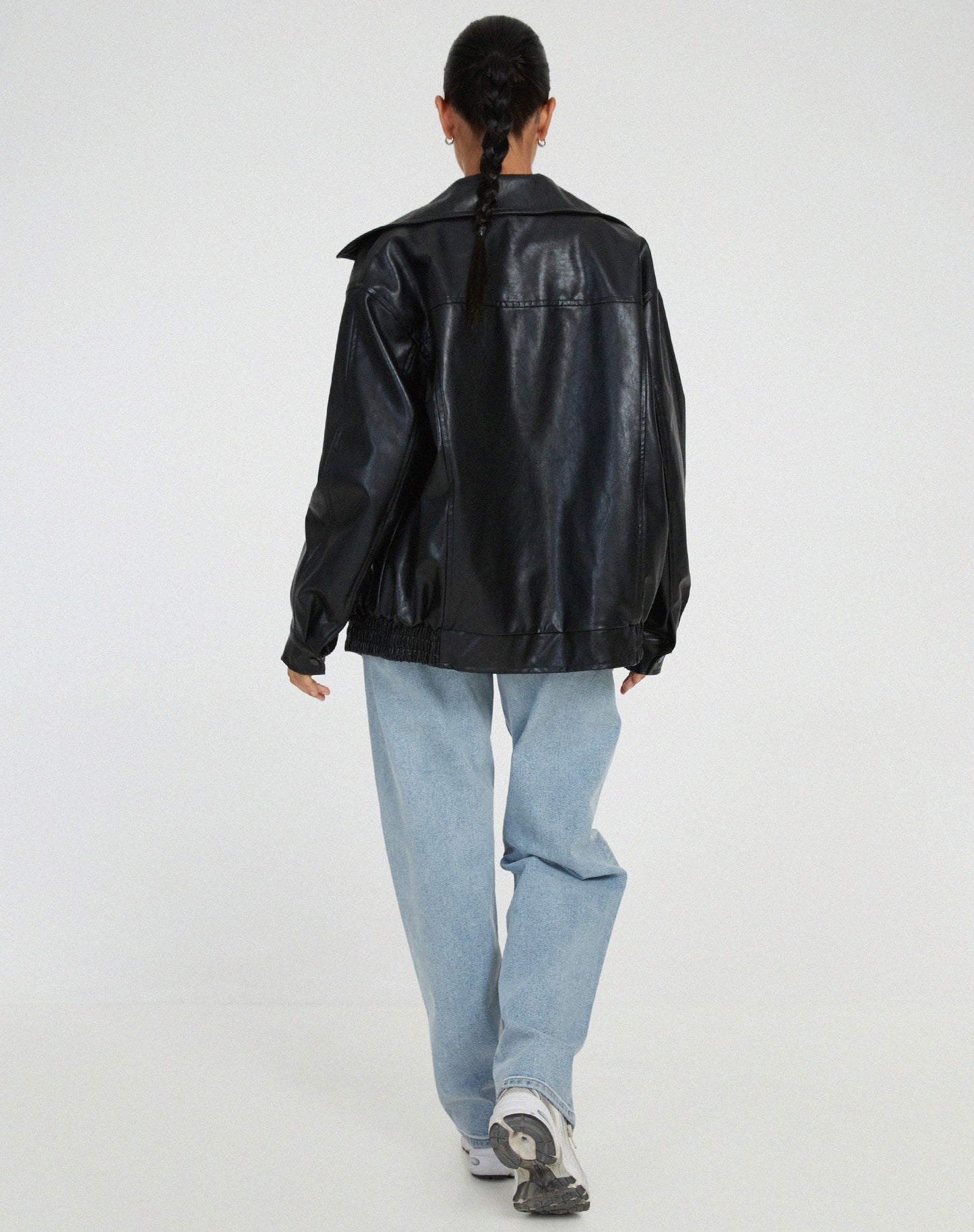 Bianca | Donna Giacca Bomber Ecopelle Oversize Zip 6
