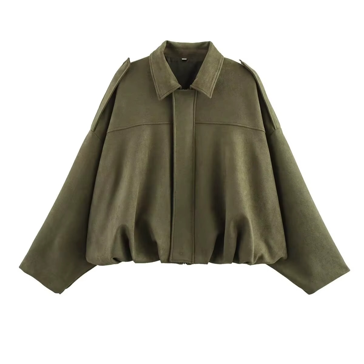 Giacca Bomber Donna Scamosciata Oversize Zip Frontale - Vesarelli