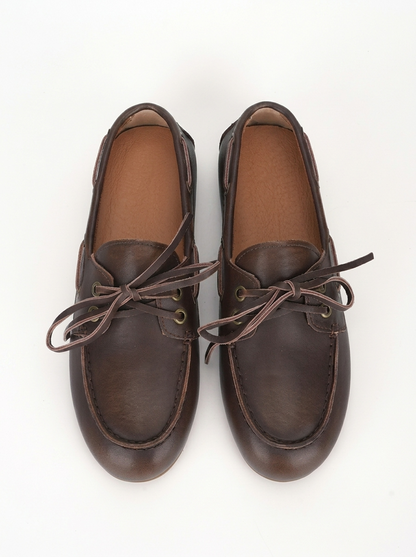 Bianca | Mocassini Donna in Pelle Scarpe da Barca Stringate 1