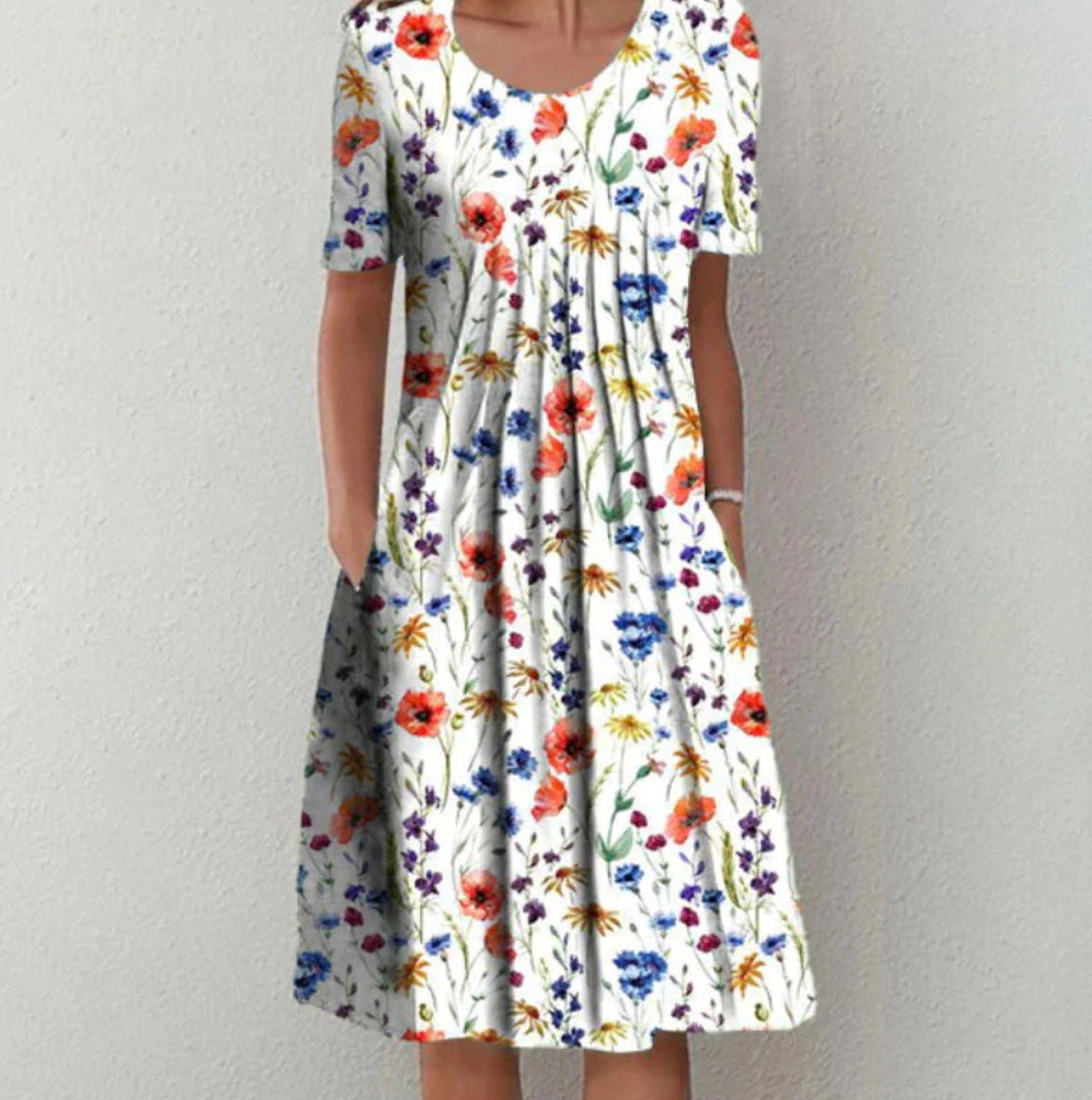 Abito Midi Donna Fantasia con Linee Continuative - Brentozzi