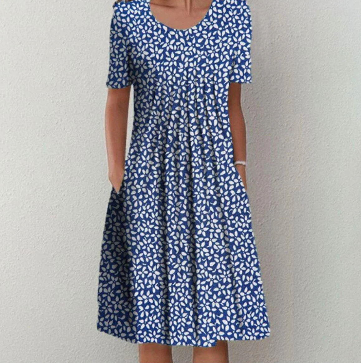 Abito Midi Donna Fantasia con Linee Continuative