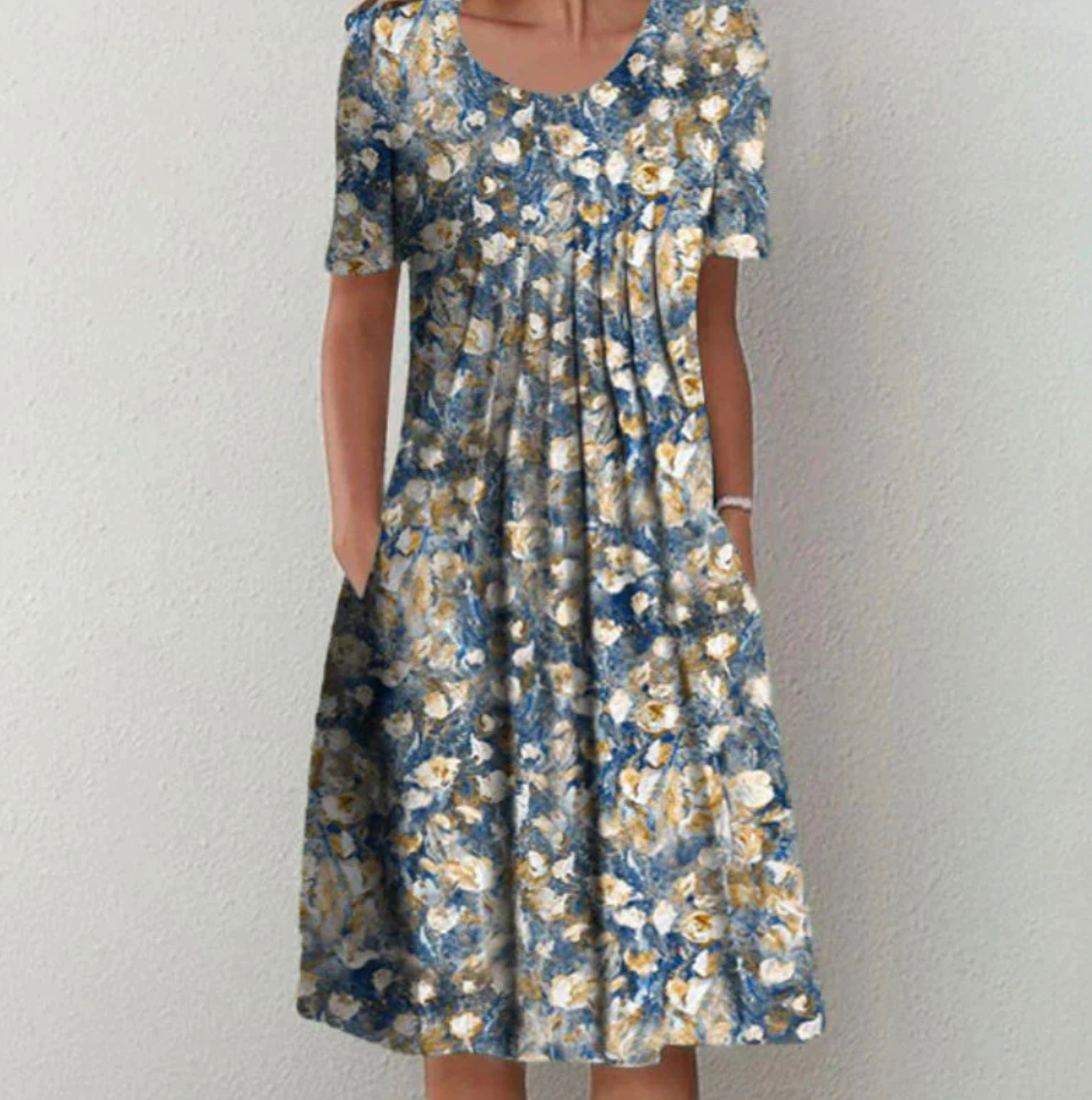 Abito Midi Donna Fantasia con Linee Continuative