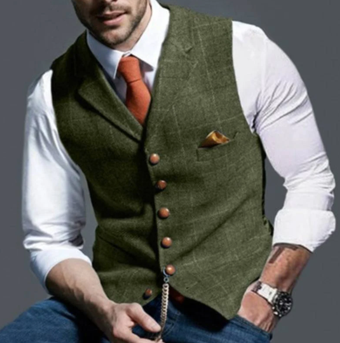 Gilet Uomo Vintage Classico Elegante Slim Fit