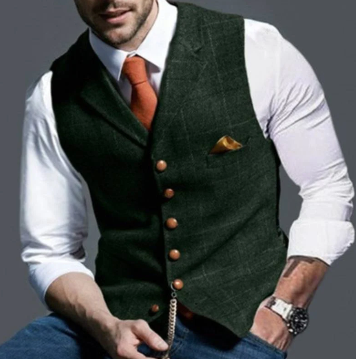 Gilet Uomo Vintage Classico Elegante Slim Fit