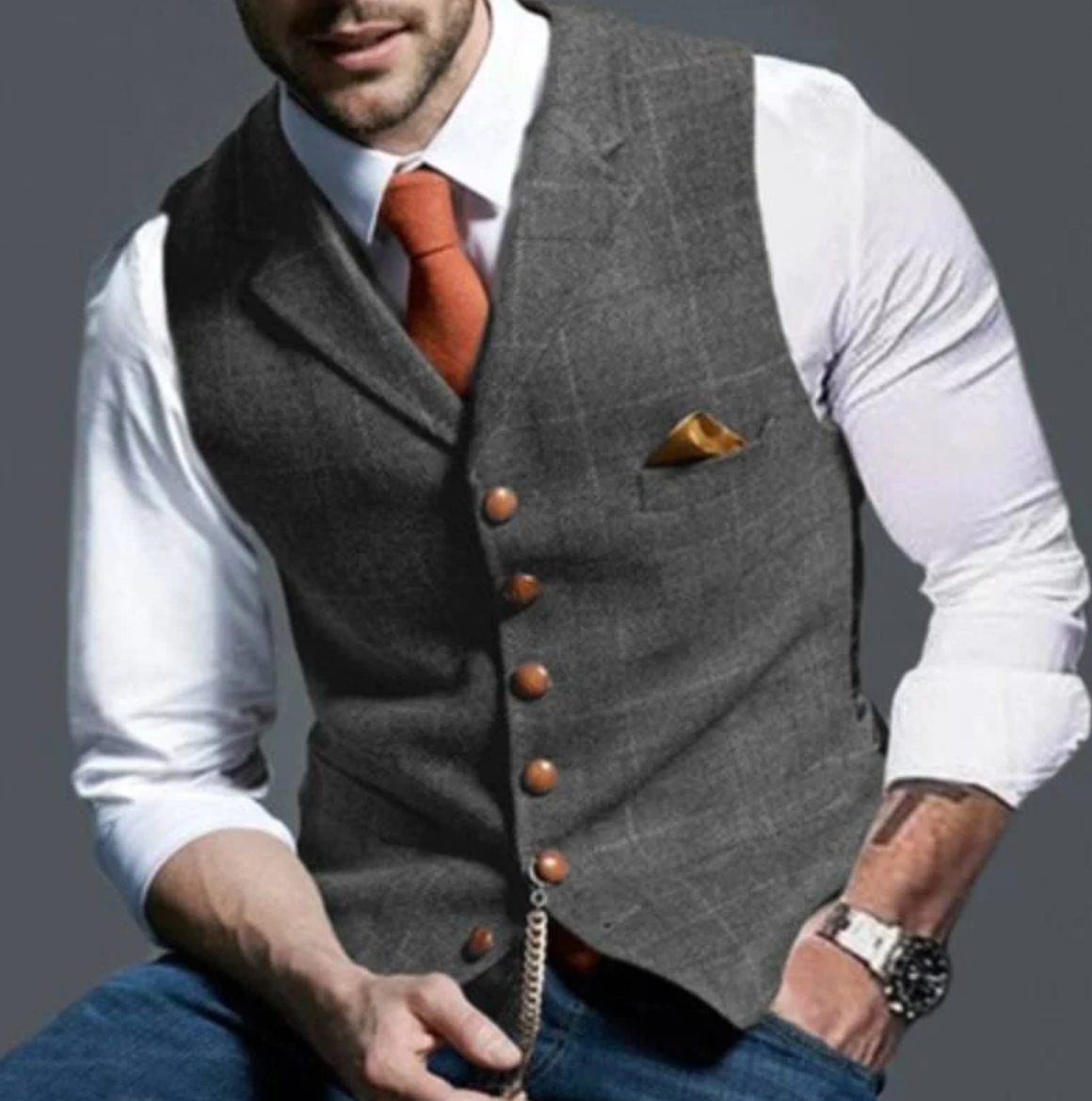 Gilet Uomo Vintage Classico Elegante Slim Fit