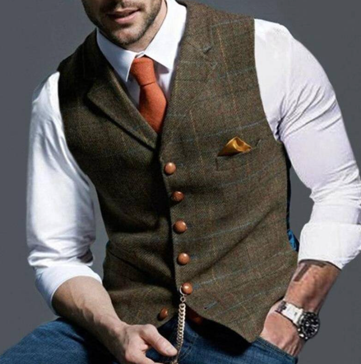 Gilet Uomo Vintage Classico Elegante Slim Fit