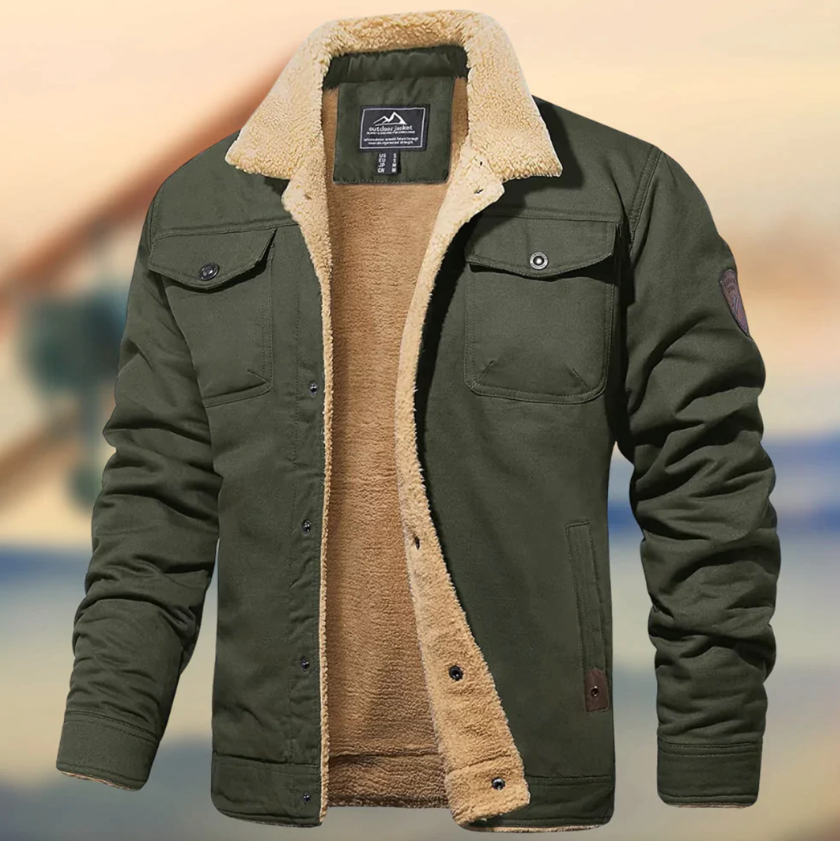 Giacca Uomo con Fodera in Pile Calda Outdoor Autunno Inverno - Brentozzi