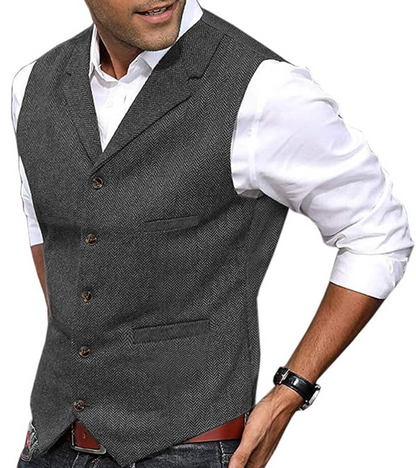 Gilet Tradizionale Uomo Classico Vestibilità Regolare