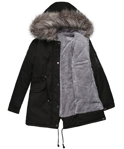 Giacca Invernale Imbottita Donna con Cappuccio e Coulisse