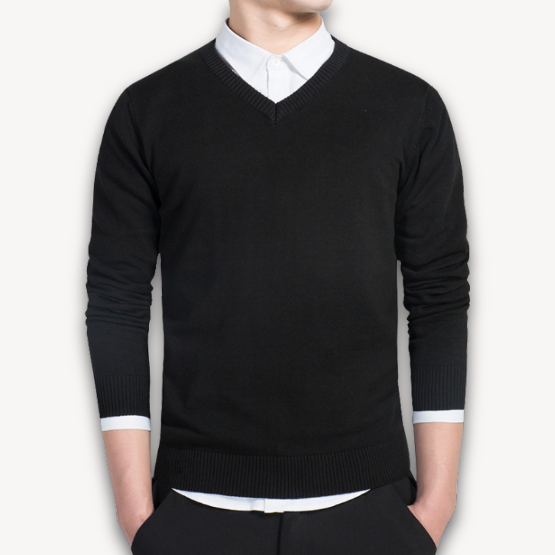 Maglione Uomo Scollo a V Taglio Slim Business Casual - Brentozzi