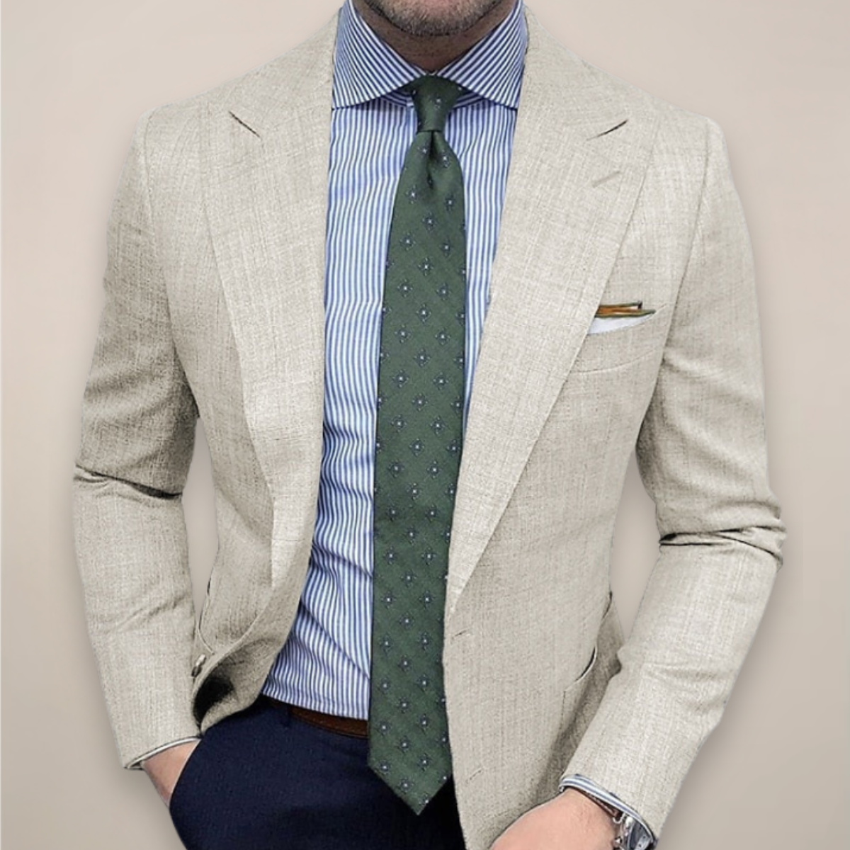 Blazer Uomo Strutturato Vestibilità Slim