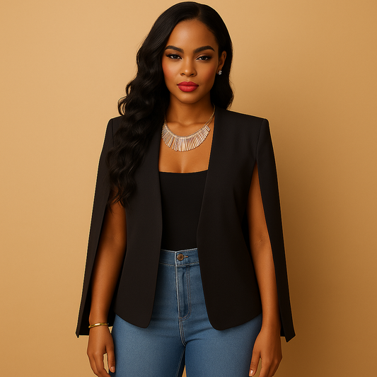Blazer Donna Aderente con Dettagli sulle Spalle - Vesarelli