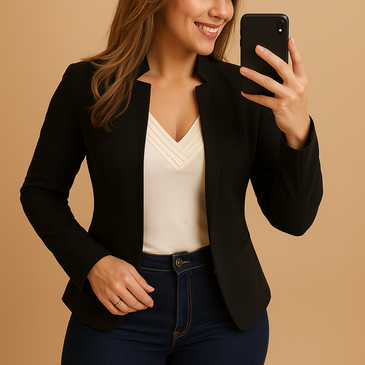 Blazer Donna Leggero Collo a Revers Classico - Vesarelli