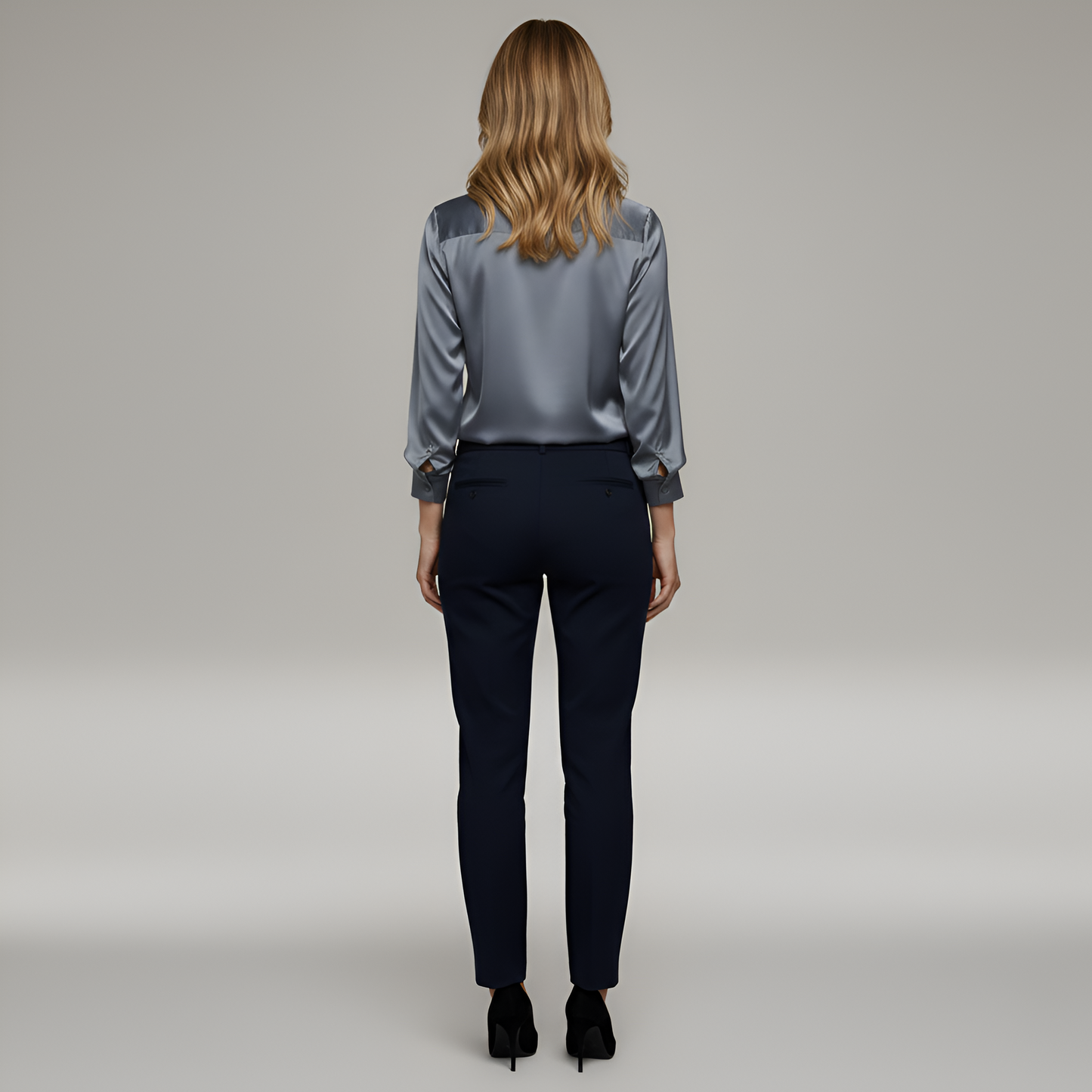 Blova | Camicia Donna in Raso Scollo a V Manica Lunga 3