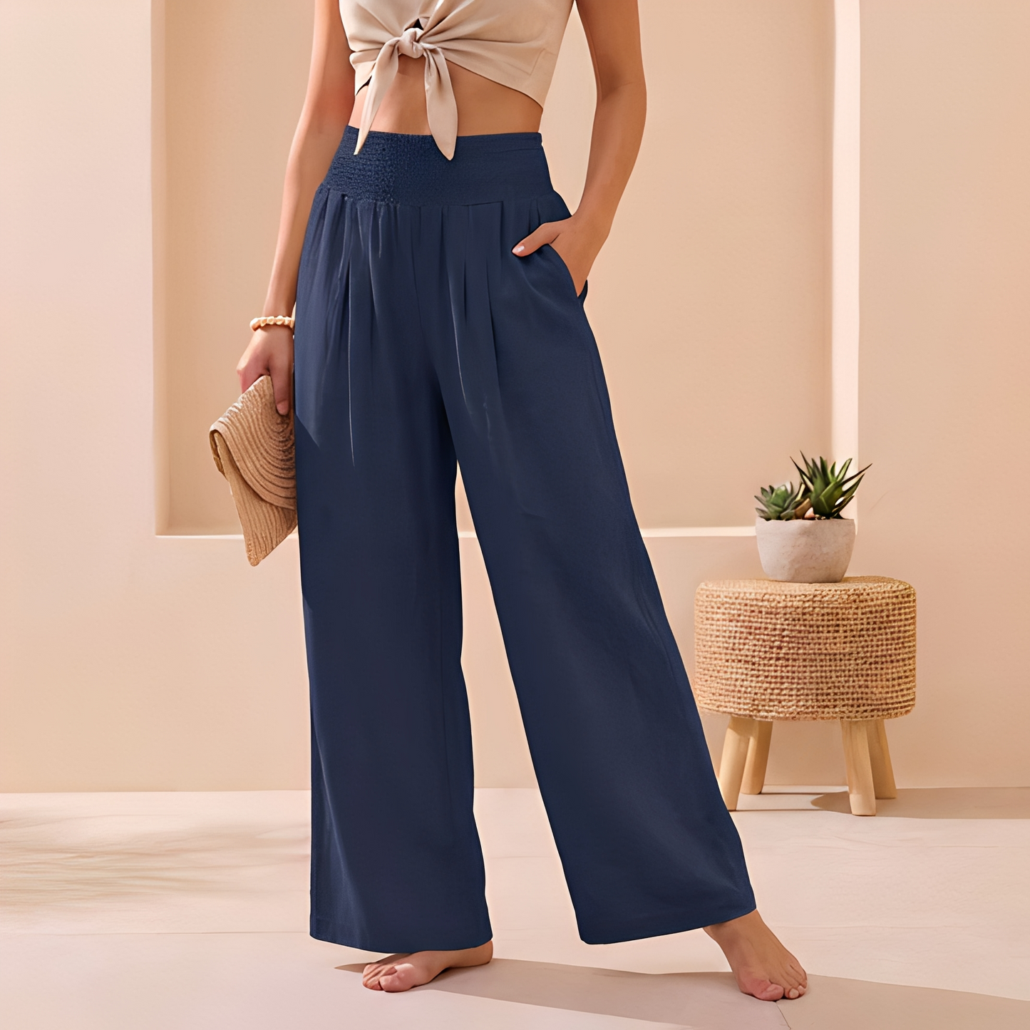 Pantaloni Donna Fluidi Vestibilità Ampia
