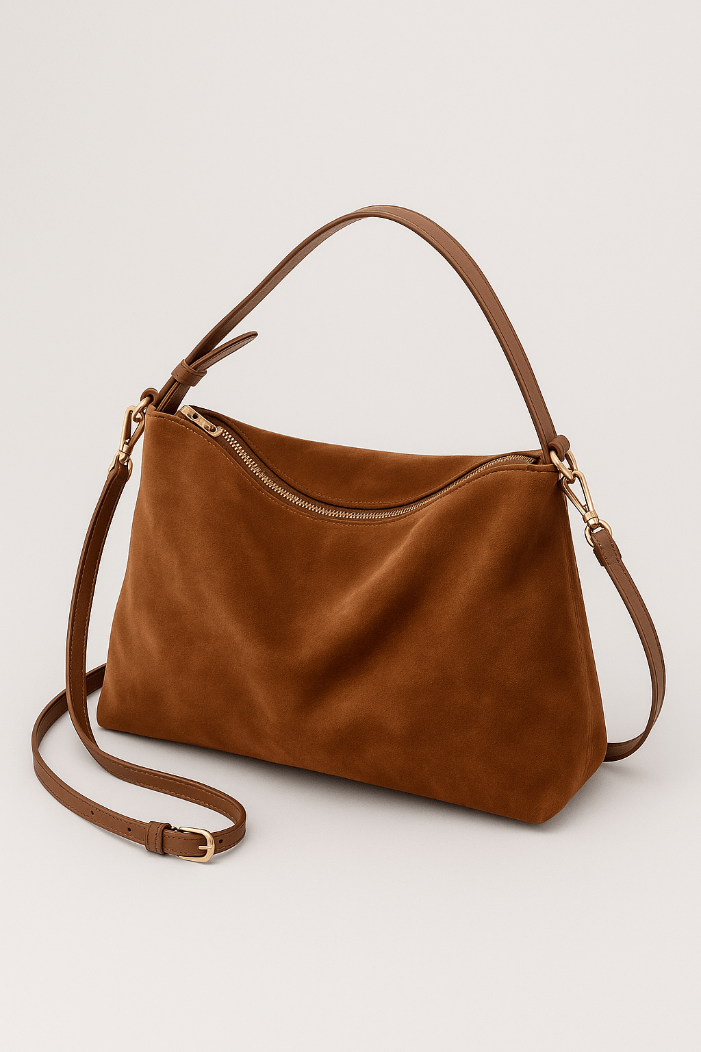 Borsa a Spalla Donna in Pelle Scamosciata Morbida - Vesarelli