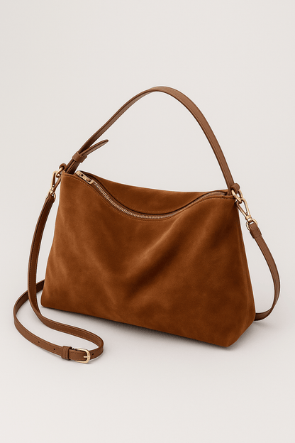 Borsa a Spalla Donna in Pelle Scamosciata Morbida - Vesarelli