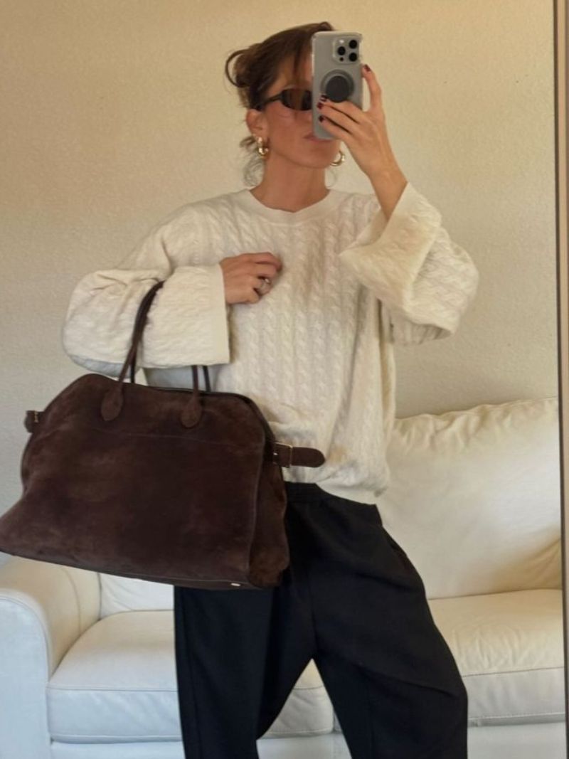 Borsa a mano grande ed elegante da donna in pelle vegana funzionale 2