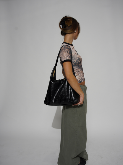 Borsa a mano pratica in pelle invecchiata da donna, resistente ed elegante 4
