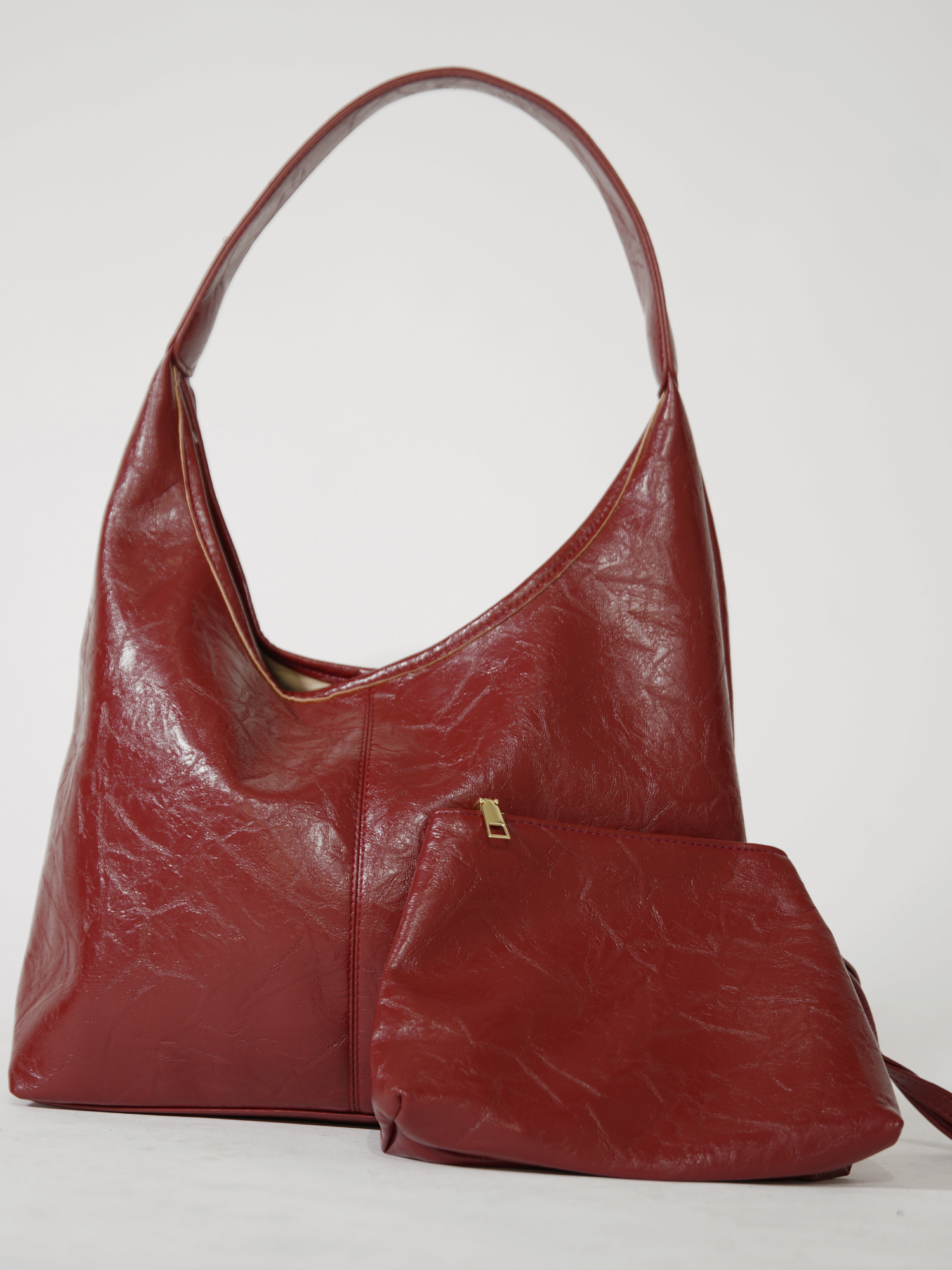 Borsa a mano pratica in pelle invecchiata da donna, resistente ed elegante 7