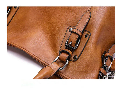 Borsa a mano vintage da donna, elegante, in materiale morbido, di grande capacità 4